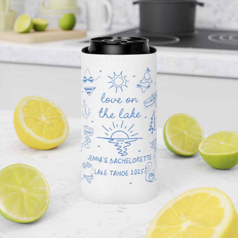 Lake Bachelorette Can Cooler Custom Bach Party Favor