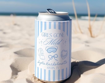 Girls Gone Mild Can Cooler, Girls Gone Mild Party Favors, Spa Bachelorette Favors, Mild Bachelorette Drink Cooler, Bachelorette Can Cooler