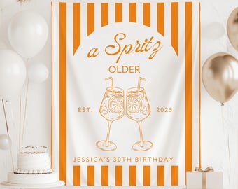 Een Spritz ouder feestbanner, een Spritz ouder verjaardagsthema, Aperol Spritz verjaardagsteken, mijlpaal verjaardagsbanner, Spritz verjaardagsteken