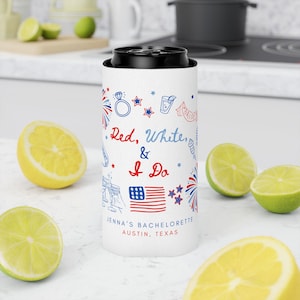 American Bride Can Cooler for Patriotic Bachelorette Party