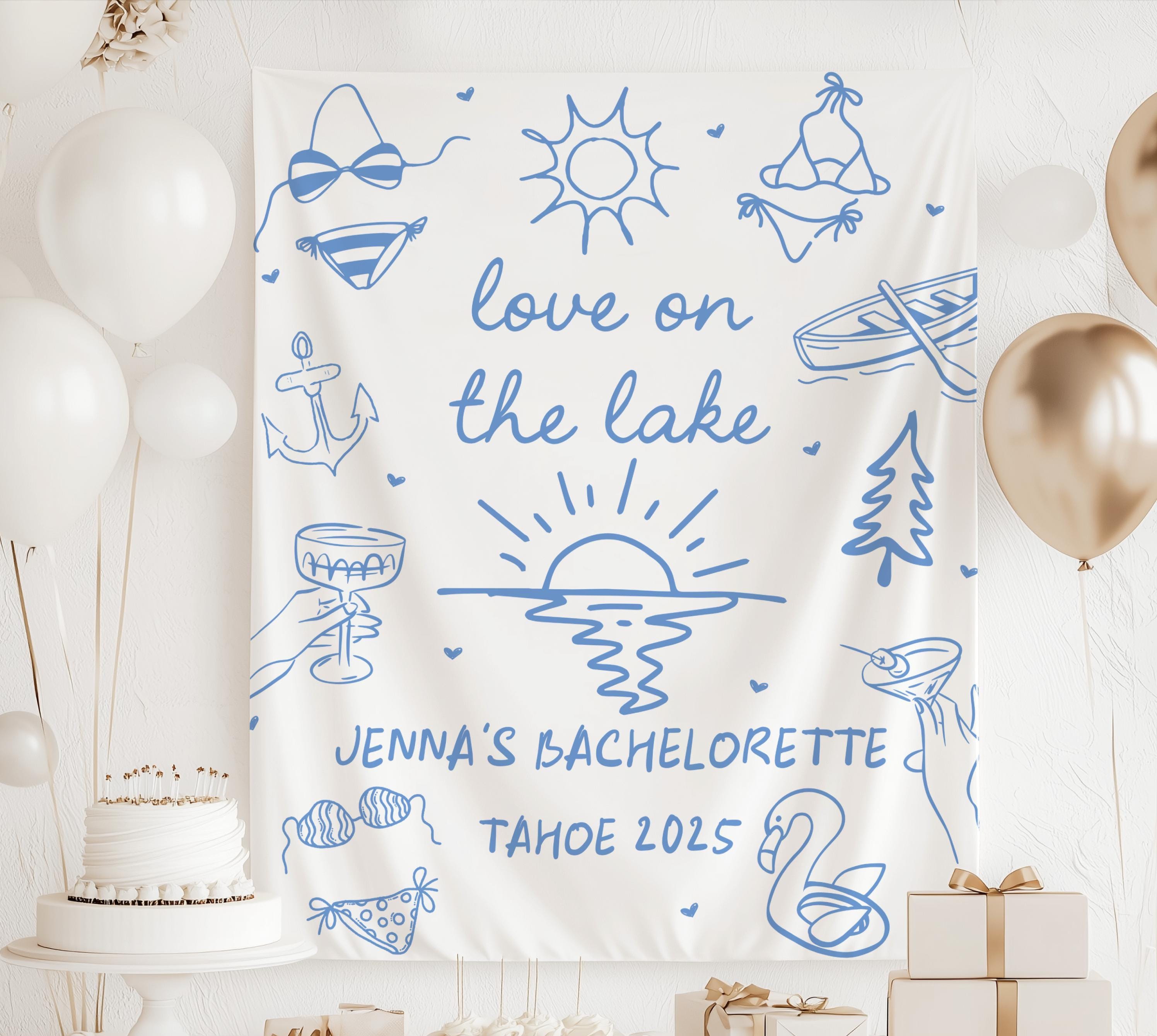 Love on the Lake Banner, Love on the Lake Bachelorette, Lake Bachelorette Party Decorations, Doodle Lake Bachelorette, Lake Bach Tapestry