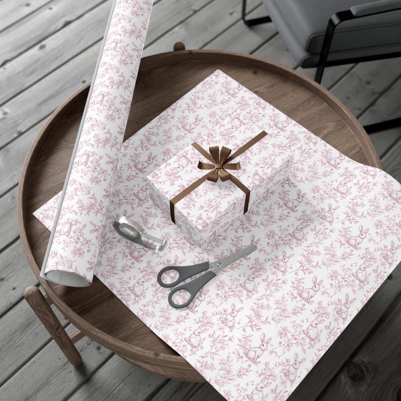 Bunny-Themed Wrapping Paper for Easter