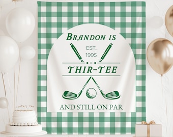 Golf 30th Birthday Welcome Sign, Thir-Tee Birthday Decorations, 30th Birthday Banner Men, Golf Birthday Decorations, 30th Birthday Backdrop
