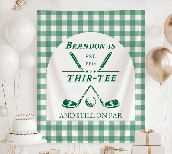 Golf 30th Birthday Welcome Sign, Thir-Tee Birthday Decorations, 30th Birthday Banner Men, Golf Birthday Decorations, 30th Birthday Backdrop