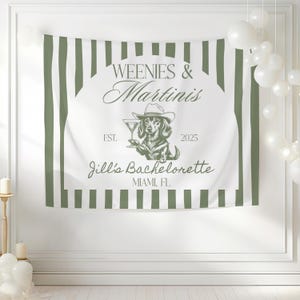 Weenies and Martinis Custom Bachelorette Banner Funny Party Backdrop Personalized Bachelorette Decorations