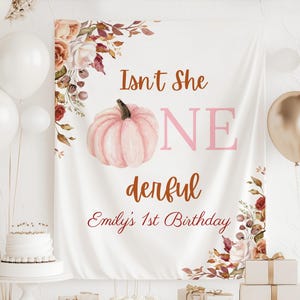Isn't She ONEderful Backdrop, Isn't She Lovely Isn't She Onederful Decorations, Fall ONEderful Banner, Pumpkin 1st Birthday Banner