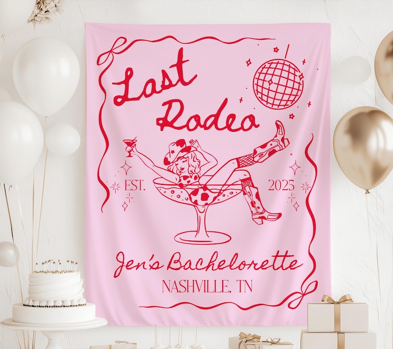 Nashville Bachelorette Banner western bride party decor
