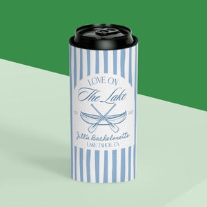 Lake life bachelorette decorations custom can coolers for bridal crew