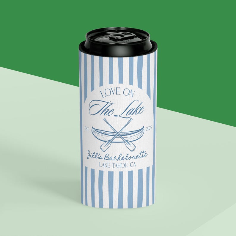 Lake life bachelorette decorations custom can coolers for bridal crew