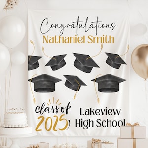 Sfondo personalizzato per la laurea, striscione per la classe del 2025, decorazioni personalizzate per la festa di laurea, cartello per la laurea, regalo per la laurea