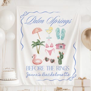 Palm Springs vor den Ringen Kulisse, Palm Springs Bachelorette Banner, Palm Springs Bachelorette Party, Kalifornien Bachelorette Schild