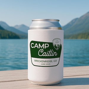 Camp Bachelorette Can Coolers, Camping Bach Party Favors, Camp Themed Bachelorette, National Park Bachelorette Favors, Camp Bach Can Cooler