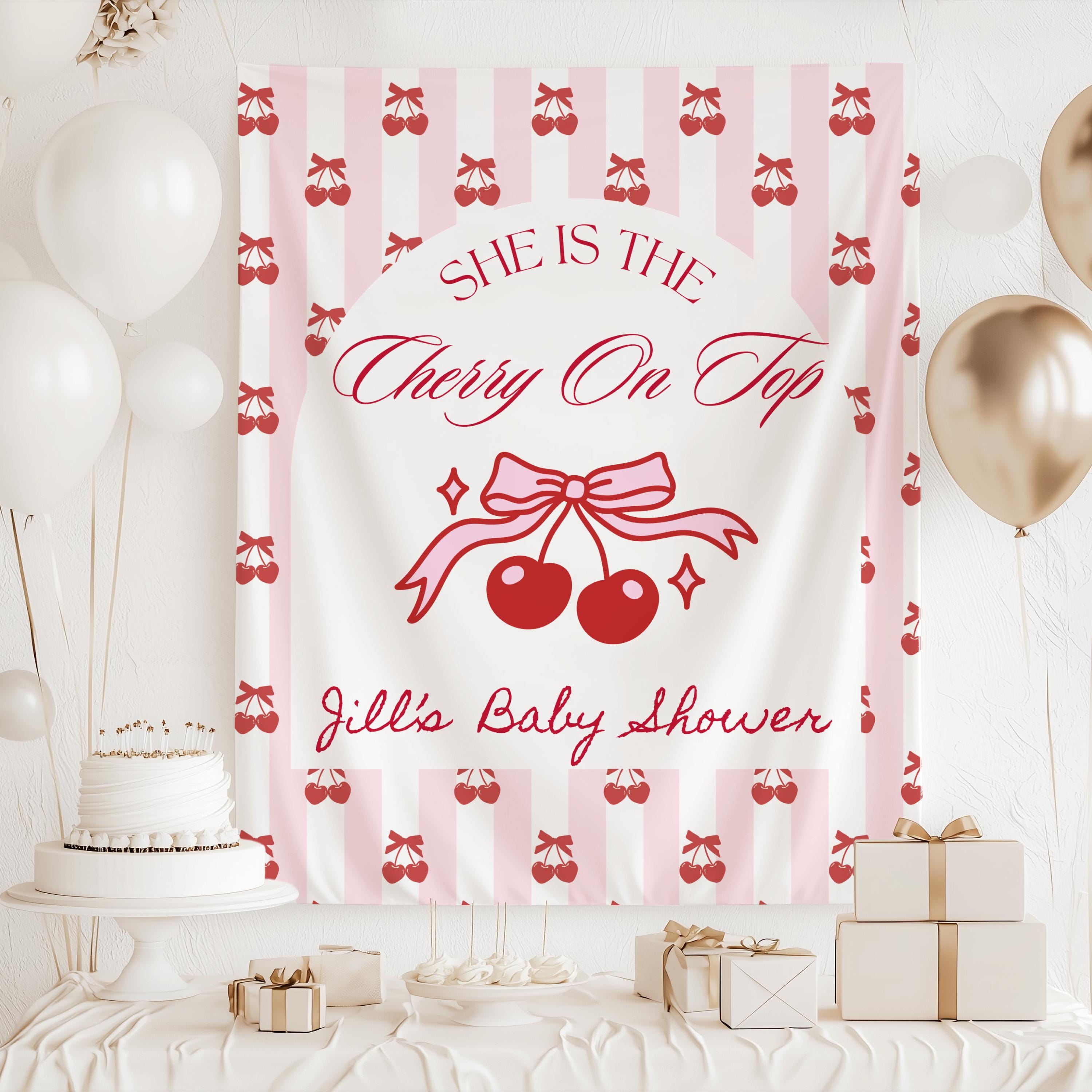 200 Stück Konfetti „She's The Cherry On Top“ – Kirschmotiv Für Babypartys, Tischdeko In Rot