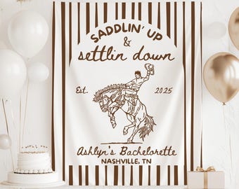 Banner "Sella su, sistemati", Banner "Sella su, sfondo per addio al nubilato", Banner "Stella su, sfondo per addio al nubilato a Nashville", Banner "Ultimo Rodeo", Sfondo per addio al nubilato cowboy