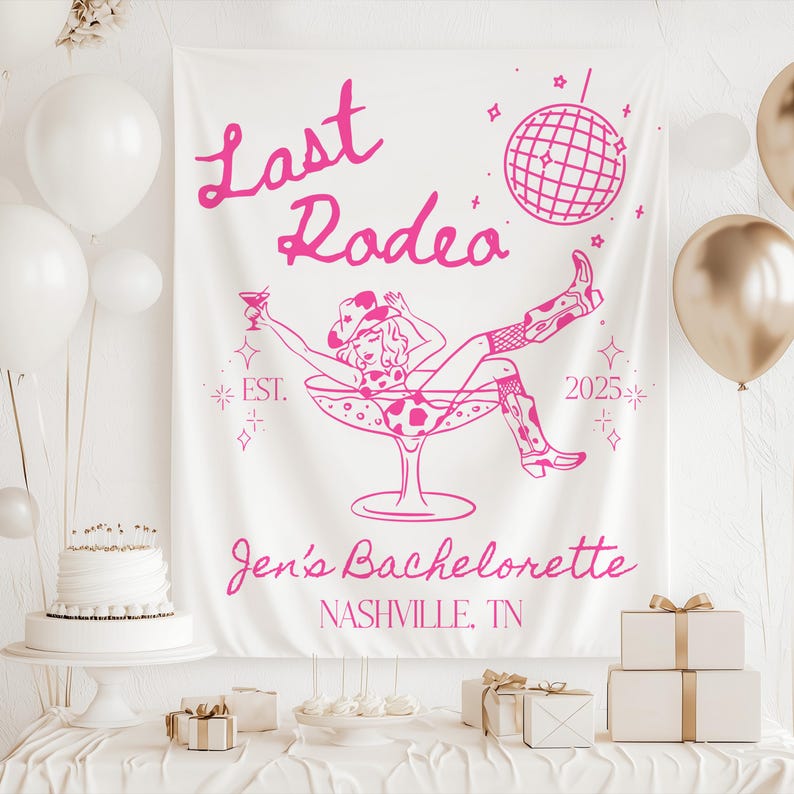Western Bride Bachelorette Backdrop Nashville party decorations