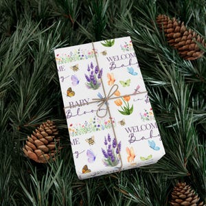 baby in bloom baby shower wrapping paper