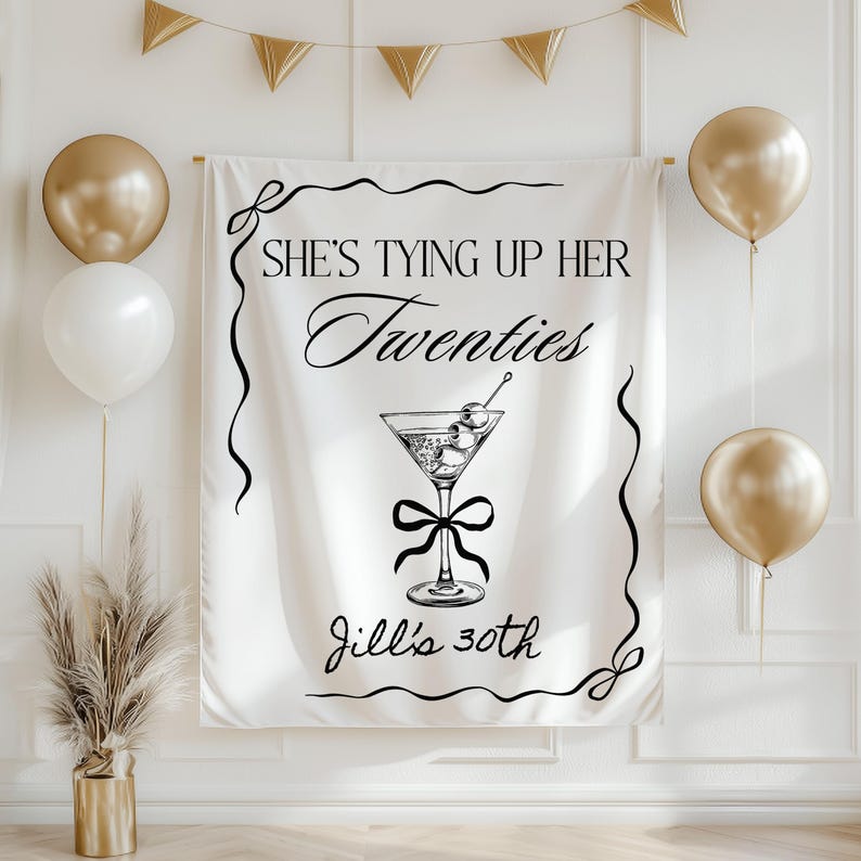 dirty martini 30th birthday banner