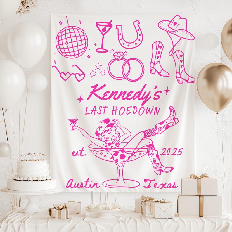 Nashville Bachelorette Backdrop Country Bachelorette Party Sign Western Bachelorette Decorations