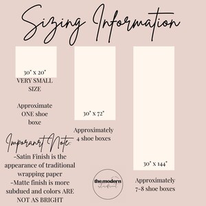 easter wrapping paper sizing chart