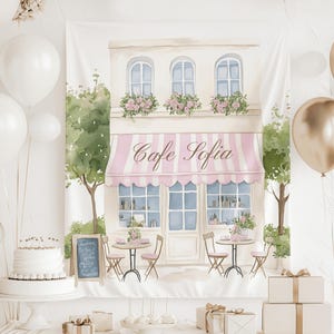 Paris Birthday Party Decorations, Paris Cafe Backdrop, Paris Cafe Banner, French Cafe Backdrop, French Cafe Birthday Decor, Patisserie Sign