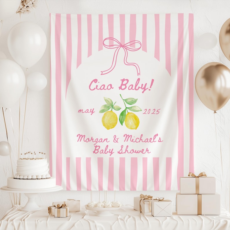 Amalfi Coast Baby Shower Sign Italian Baby Shower Banner