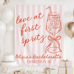 Love At First Spritz Banner, Aperol Spritz Bachelorette Decorations, Aperol Spritz Bridal Shower Sign, Aperol Bachelorette Sign, Spritz Bach