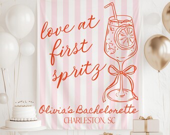 Love At First Spritz Banner, Aperol Spritz Bachelorette Decorations, Aperol Spritz Bridal Shower Sign, Aperol Bachelorette Sign, Spritz Bach