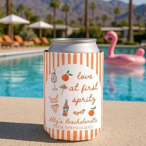 Love At First Spritz Can Coolers, Love at First Spritz Bachelorette Decorations, Aperol Spritz Bachelorette Favors, Lets Get Spritzed Decor