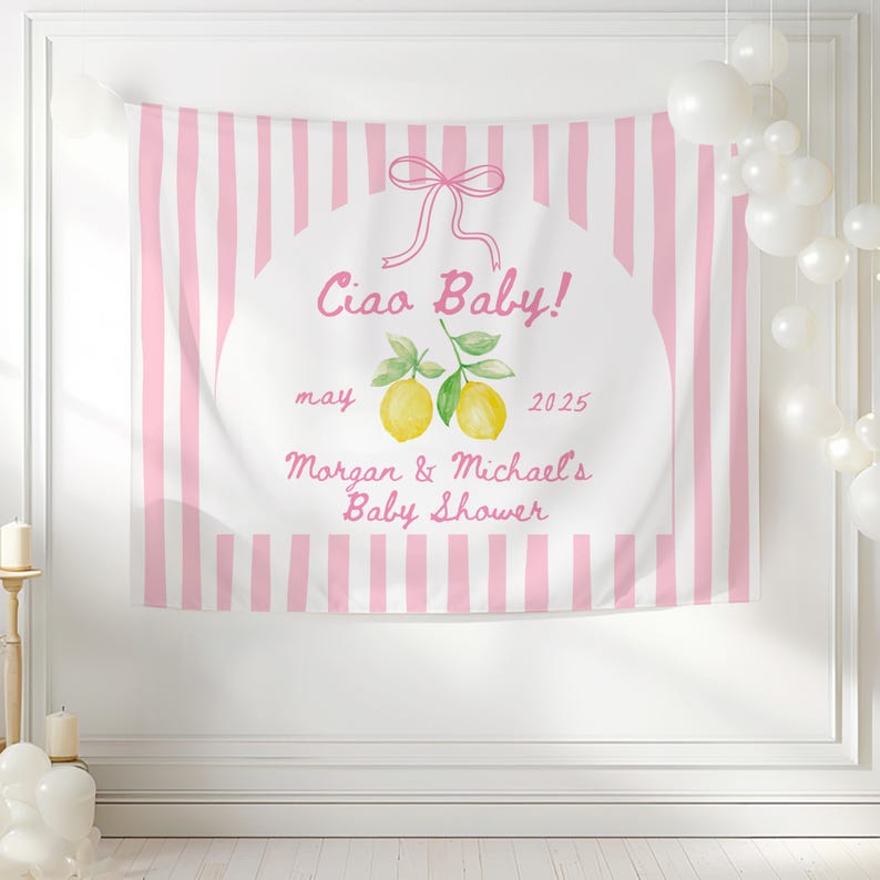 Ciao Baby Shower Decorations Custom Lemon Banner