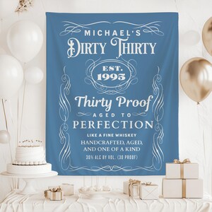 Dirty 30 decorations for men 30th birthday backdrop custom sign
