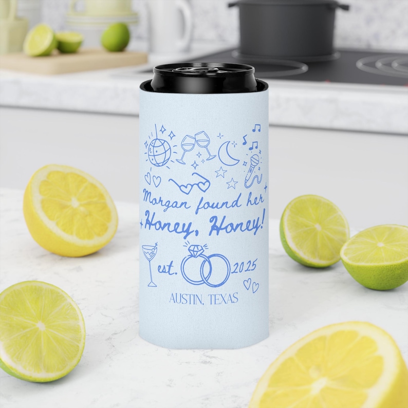 Light blue Honey Honey can cooler for ABBA inspired bachelorette