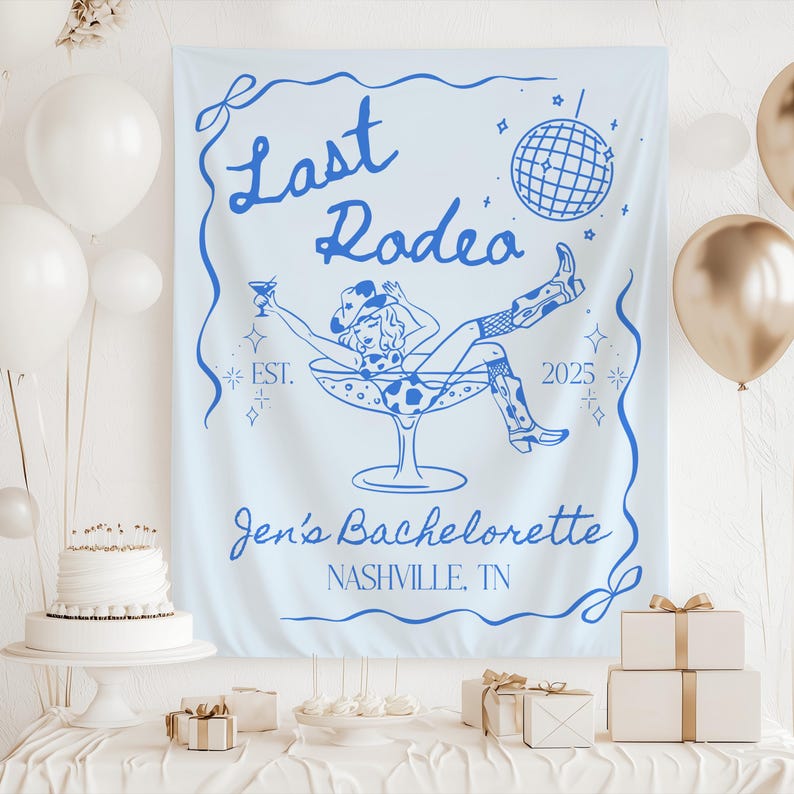 Cowgirl Bachelorette Backdrop rustic country bachelorette party