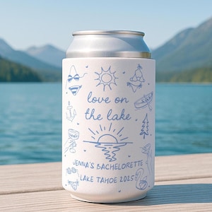Love on the Lake Can Cooler Lake Bachelorette Favor