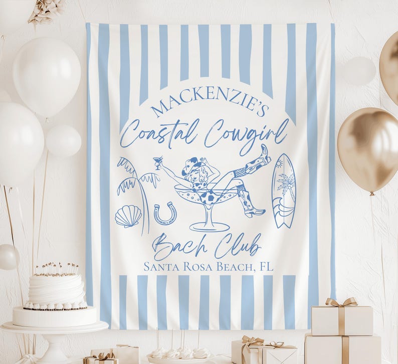 Coastal Cowgirl Bachelorette Banner Custom