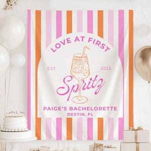 Love at First Spritz Bachelorette Decorations, Love at First Spritz Party Decor Spritz Bachelorette Banner Aperol Spritz Banner Bachelorette