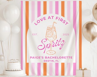 Love at First Spritz Bachelorette Decorations, Love at First Spritz Party Decor Spritz Bachelorette Banner Aperol Spritz Banner Bachelorette