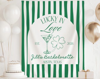 St Patricks Day Bachelorette Decorations, Lucky in Love Bachelorette Banner, St Pattys Bachelorette Backdrop, St Patricks Bride Decor