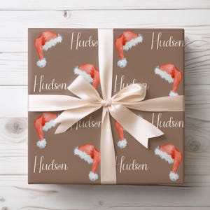 Personalized Christmas Gift Wrap for Boy, Santa Christmas Wrapping Paper, Custom Name Wrapping Paper Roll, Christmas Gift Wrap for Boy