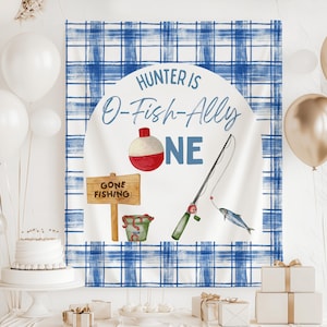 Ofishally ONE Decorations, Ofishally One Party, O Fish Ally One Welcome Sign, O-Fish-Ally One Birthday Backdrop, Fish 1st Birthday Banner