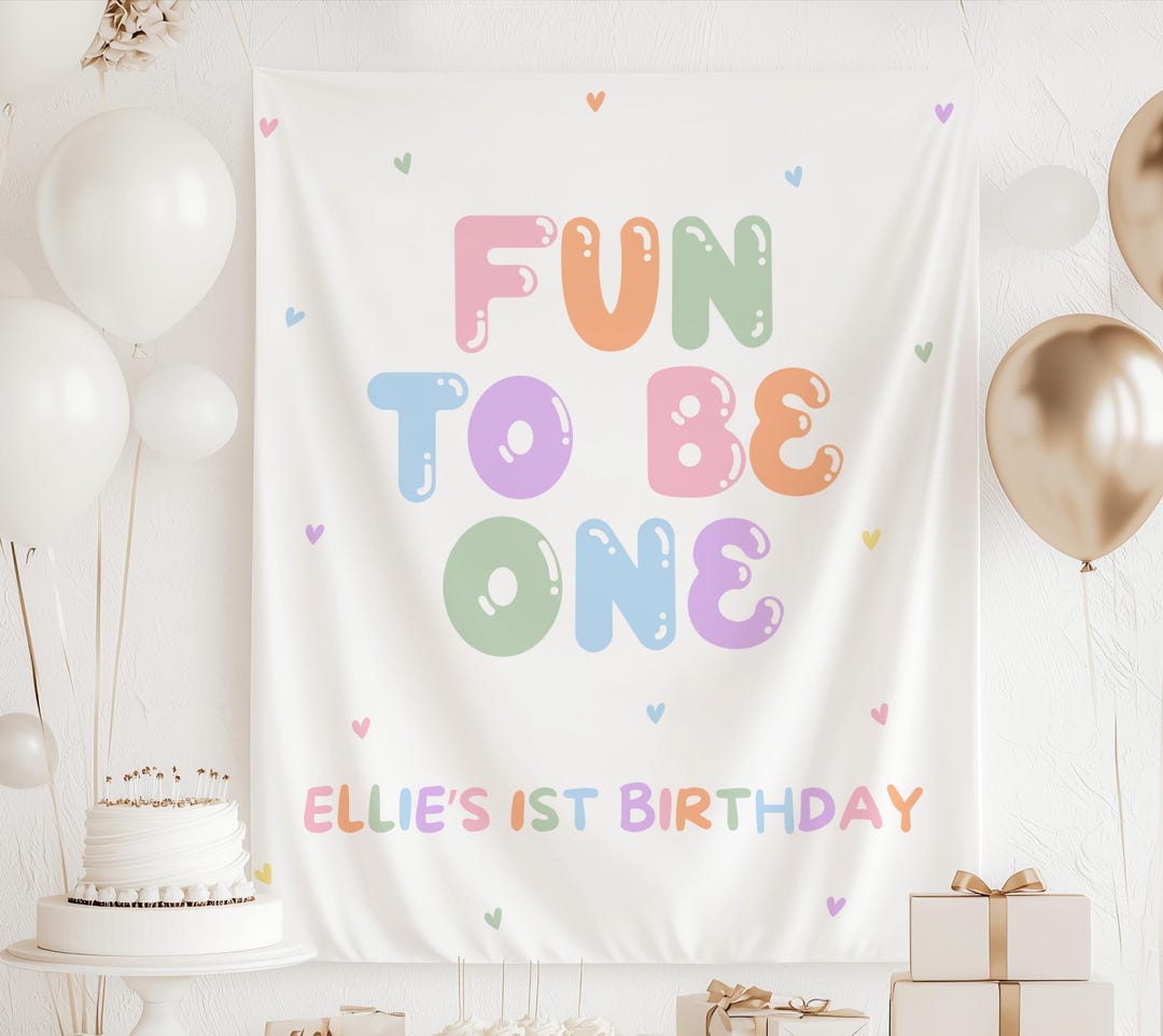 Fun to Be ONE Banner Its Fun to Be One Birthday Decor Rainbow 1st ...
