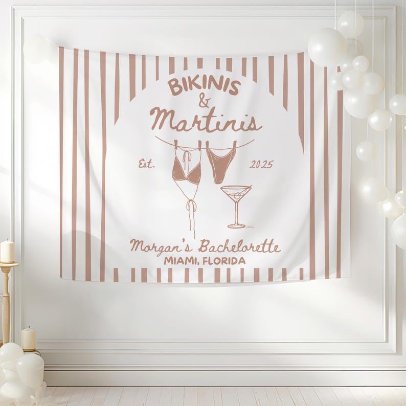 Flirty martini bachelorette decorations