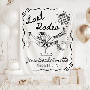 Disco Cowgirl Bachelorette Decorations glitter western backdrop
