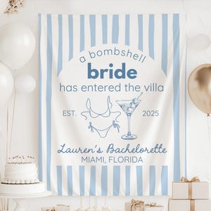 A Bombshell Bride Has Entered the Villa Banner, Bach Island Bachelorette Banner, Bachelorette Island Decorations, She Got a Text Banner