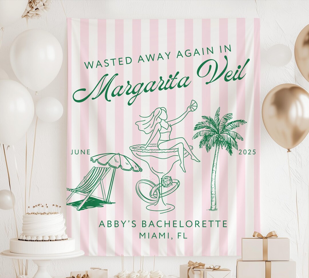 Margarita Veil Bachelorette Banner, Margarita Veil Bachelorette ...