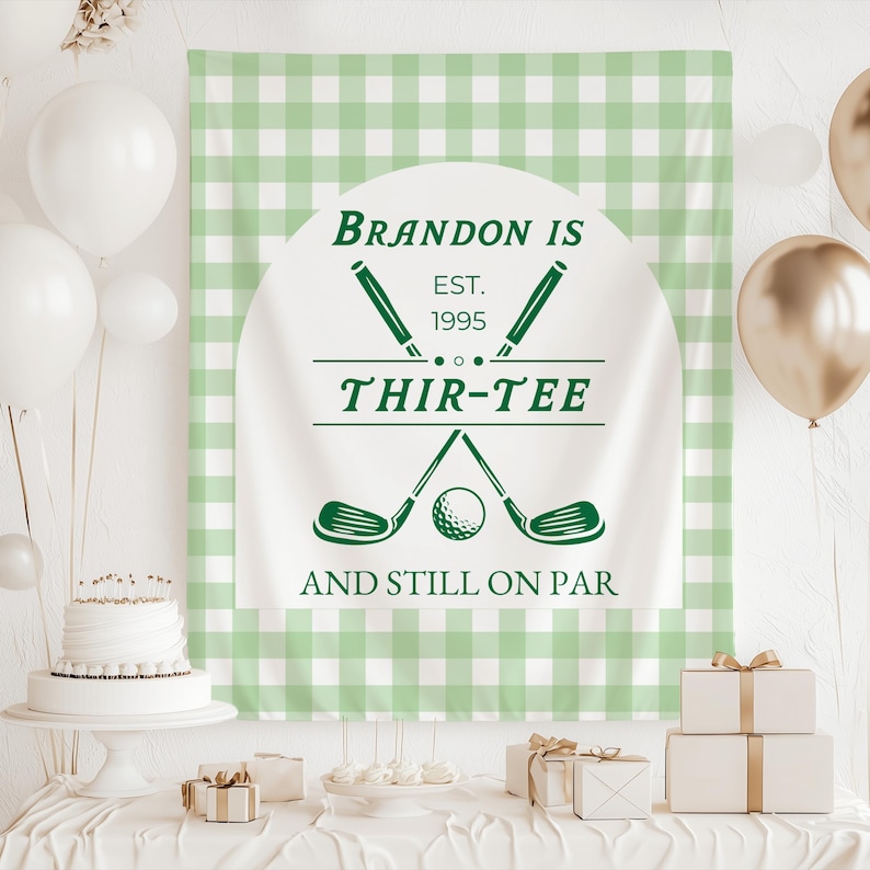 Golf Themed 30th Birthday Decorations Thir TEE Birthday Party Sign