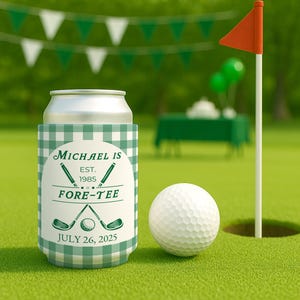 Fore-Tee Birthday Decorations, Golf 40th Party Favors, 40th Birthday Decorations for Men, Mastered 40 Years, Custom Mastered 40th Can Cooler