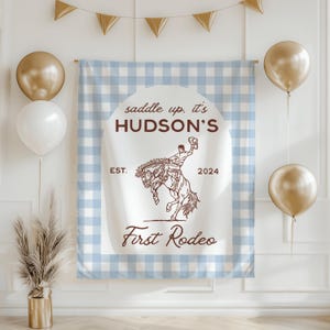 First Rodeo Birthday Sign Rustic Cowboy Theme