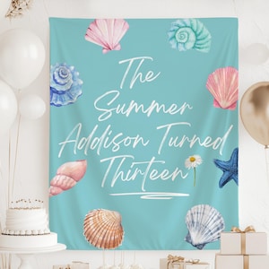 The Summer I Turned Birthday Banner, ANY AGE Custom Birthday Backdrop, The Summer I Turned Party, The Summer I Turned Birthday Decorations