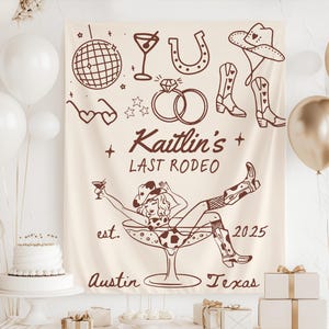 Last Rodeo Bachelorette Banner, Disco Cowgirl Bachelorette Tapestry, Cowgirl Bachelorette Decor, Disco Cowgirl Bachelorette Sign