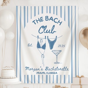 The Bach Club Banner, Bachelorette Party Banner, benutzerdefinierte Bach Club Dekorationen, Bachelorette Wochenende Zeichen, Club Thema Bach Dekorationen